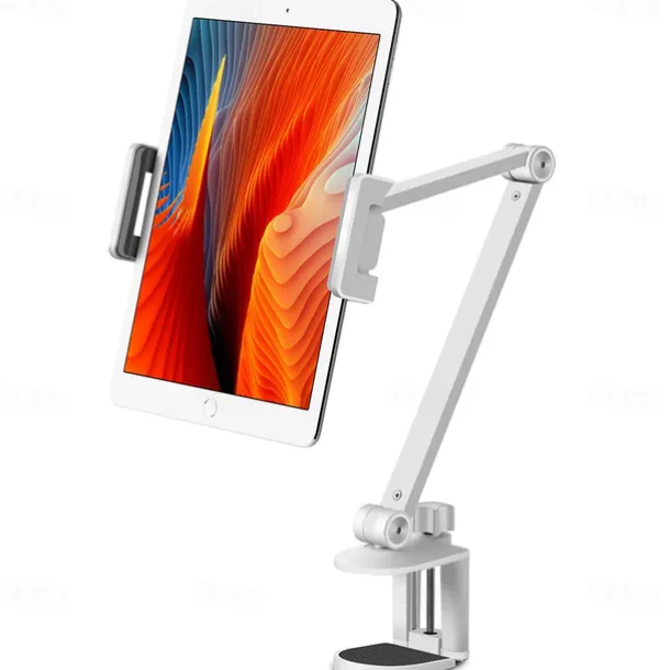 Adjustable Metal Tablet Stand Aluminum Alloy Arm iPad Mount Holder for Bed or Desk Overhead Compatible for iPad Air Pro Mini Surface Pro Stand iPhone Android Tablet Kindle