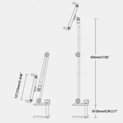 Adjustable Metal Tablet Stand Aluminum Alloy Arm iPad Mount Holder for Bed or Desk Overhead Compatible for iPad Air Pro Mini Surface Pro Stand iPhone Android Tablet Kindle