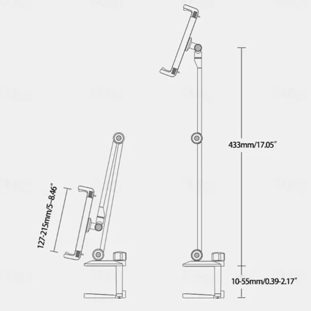 Adjustable Metal Tablet Stand Aluminum Alloy Arm iPad Mount Holder for Bed or Desk Overhead Compatible for iPad Air Pro Mini Surface Pro Stand iPhone Android Tablet Kindle