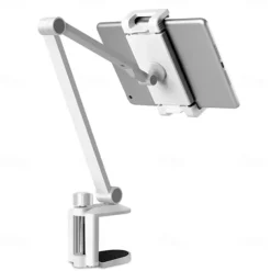 Adjustable Metal Tablet Stand Aluminum Alloy Arm iPad Mount Holder for Bed or Desk Overhead Compatible for iPad Air Pro Mini Surface Pro Stand iPhone Android Tablet Kindle