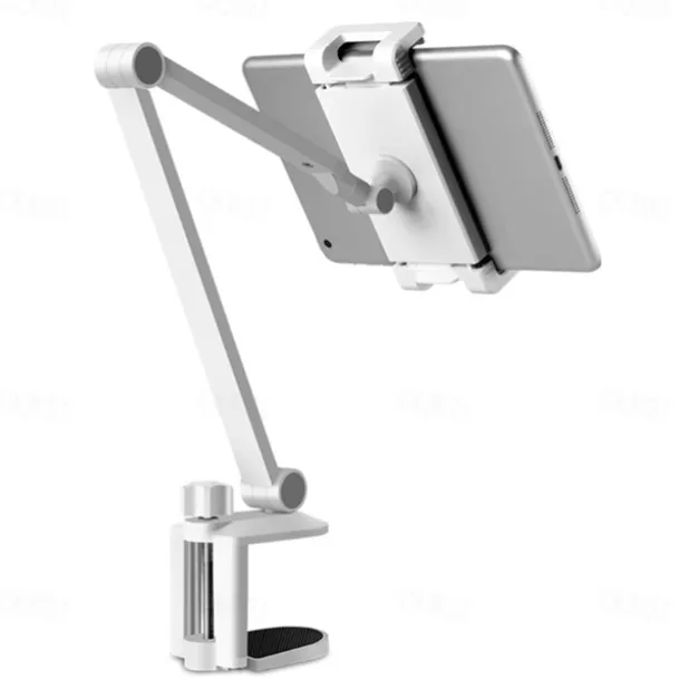 Adjustable Metal Tablet Stand Aluminum Alloy Arm iPad Mount Holder for Bed or Desk Overhead Compatible for iPad Air Pro Mini Surface Pro Stand iPhone Android Tablet Kindle