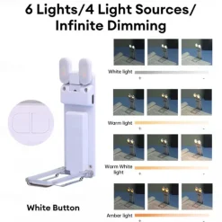 Adjustable Rechargeable 6 LED Book Light for Reading Clip on Book USB Rechargeable Book Reading Light