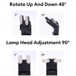 Adjustable Rechargeable 6 LED Book Light for Reading Clip on Book USB Rechargeable Book Reading Light