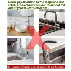 Adjustable Silicone Sponge Holder, Faucet Water Catcher Mat, 2 IN 1 Absorbent Faucet Splash Mat, Draining Faucet Water Catcher Mat, Sponge Holder Over Faucet Sink Organizer, Kitchen Bathroom Sink Acce