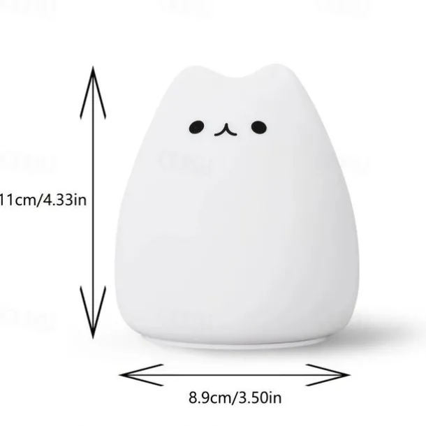 Adorable Cat LED Color-Changing Night Light Silicone Night Light Children's Bedroom Pat Pat Color Changing Cute Bedside Atmosphere Light