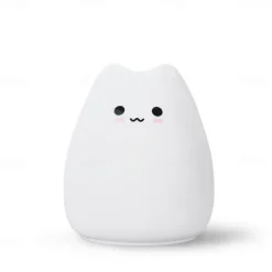 Adorable Cat LED Color-Changing Night Light Silicone Night Light Children's Bedroom Pat Pat Color Changing Cute Bedside Atmosphere Light