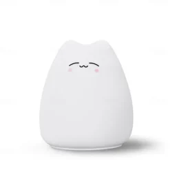 Adorable Cat LED Color-Changing Night Light Silicone Night Light Children's Bedroom Pat Pat Color Changing Cute Bedside Atmosphere Light