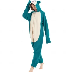 Adults' Animal Nightwear Onesie Costume Carnival Costume Cartoon Snorlax Onesie Pajamas Kigurumi Pajamas Funny Costume For Men and Women Christmas Carnival Cartoon