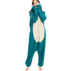 Adults' Animal Nightwear Onesie Costume Carnival Costume Cartoon Snorlax Onesie Pajamas Kigurumi Pajamas Funny Costume For Men and Women Christmas Carnival Cartoon