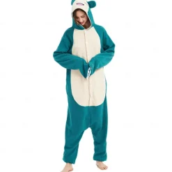 Adults' Animal Nightwear Onesie Costume Carnival Costume Cartoon Snorlax Onesie Pajamas Kigurumi Pajamas Funny Costume For Men and Women Christmas Carnival Cartoon