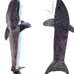 Adults' Animal Onesie Costume Shark Cartoon Onesie Pajamas Kigurumi Pajamas Charm Funny Costume For Men and Women Carnival Masquerade Cartoon