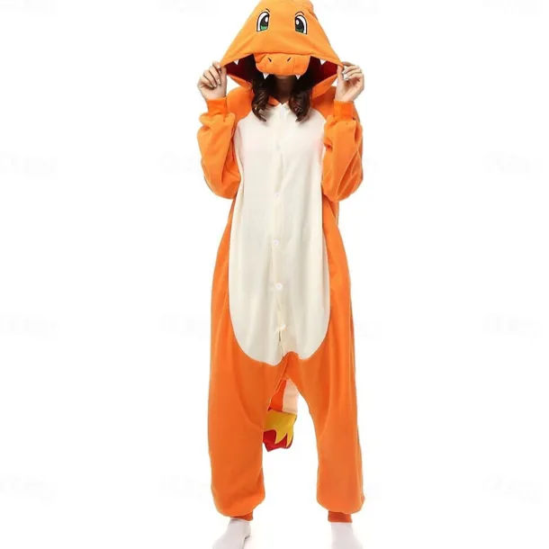 Adults' Cartoon Onesie Costume Carnival Costume Charizar Onesie Pajamas Kigurumi Pajamas Funny Costume For Men and Women Christmas Carnival New Year Cartoon