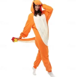Adults' Cartoon Onesie Costume Carnival Costume Charizar Onesie Pajamas Kigurumi Pajamas Funny Costume For Men and Women Christmas Carnival New Year Cartoon