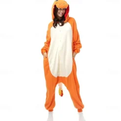 Adults' Cartoon Onesie Costume Carnival Costume Charizar Onesie Pajamas Kigurumi Pajamas Funny Costume For Men and Women Christmas Carnival New Year Cartoon