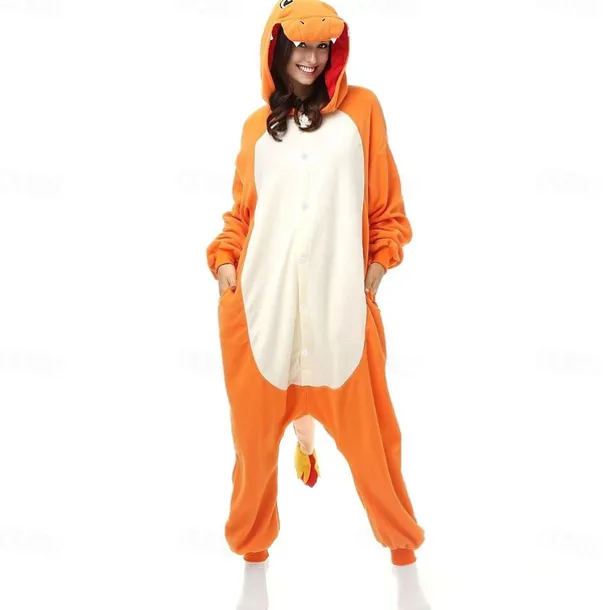 Adults' Cartoon Onesie Costume Carnival Costume Charizar Onesie Pajamas Kigurumi Pajamas Funny Costume For Men and Women Christmas Carnival New Year Cartoon