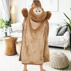 Adults' Character Bathrobe Nightwear Wearable Blanket Cartoon Onesie Pajamas Kigurumi Pajamas Cute For Men and Women Carnival Masquerade Cartoon