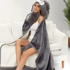 Adults' Character Bathrobe Nightwear Wearable Blanket Cartoon Onesie Pajamas Kigurumi Pajamas Cute For Men and Women Carnival Masquerade Cartoon