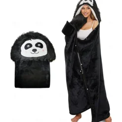 Adults' Character Bathrobe Nightwear Wearable Blanket Cartoon Onesie Pajamas Kigurumi Pajamas Cute For Men and Women Carnival Masquerade Cartoon