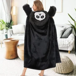 Adults' Character Bathrobe Nightwear Wearable Blanket Cartoon Onesie Pajamas Kigurumi Pajamas Cute For Men and Women Carnival Masquerade Cartoon