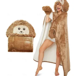 Adults' Character Bathrobe Nightwear Wearable Blanket Cartoon Onesie Pajamas Kigurumi Pajamas Cute For Men and Women Carnival Masquerade Cartoon