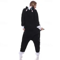 Adults' Character Nightwear Onesie Costume Carnival Costume Cat Onesie Pajamas Kigurumi Pajamas For Men and Women Christmas Carnival Cartoon