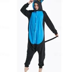 Adults' Character Nightwear Onesie Costume Carnival Costume Cat Onesie Pajamas Kigurumi Pajamas For Men and Women Christmas Carnival Cartoon