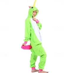 Adults' Character Nightwear Onesie Costume Carnival Costume Unicorn Cat Onesie Pajamas Kigurumi Pajamas For Men and Women Carnival Cartoon