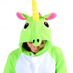 Adults' Character Nightwear Onesie Costume Carnival Costume Unicorn Cat Onesie Pajamas Kigurumi Pajamas For Men and Women Carnival Cartoon