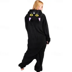 Adults' Character Nightwear Onesie Costume Carnival Costume Unicorn Cat Onesie Pajamas Kigurumi Pajamas For Men and Women Carnival Cartoon
