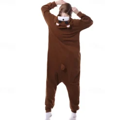 Adults' Character Nightwear Onesie Costume Carnival Costume Bear Onesie Pajamas Kigurumi Pajamas For Men and Women Carnival Cartoon
