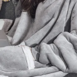 Adults' Oversized Hoodie Blanket Wearable Blanket With Pocket Solid Color Onesie Pajamas Flannel Cosplay For Men and Women Carnival Animal Sleepwear Cartoon Festival / Holiday Costumes