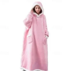 Adults' Oversized Hoodie Blanket Wearable Blanket With Pocket Solid Color Onesie Pajamas Flannel Cosplay For Men and Women Carnival Animal Sleepwear Cartoon Festival / Holiday Costumes