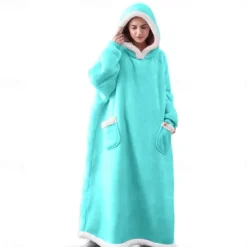 Adults' Oversized Hoodie Blanket Wearable Blanket With Pocket Solid Color Onesie Pajamas Flannel Cosplay For Men and Women Carnival Animal Sleepwear Cartoon Festival / Holiday Costumes