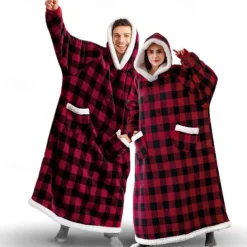Adults' Oversized Hoodie Blanket Wearable Blanket With Pocket Solid Color Onesie Pajamas Flannel Cosplay For Men and Women Carnival Animal Sleepwear Cartoon Festival / Holiday Costumes