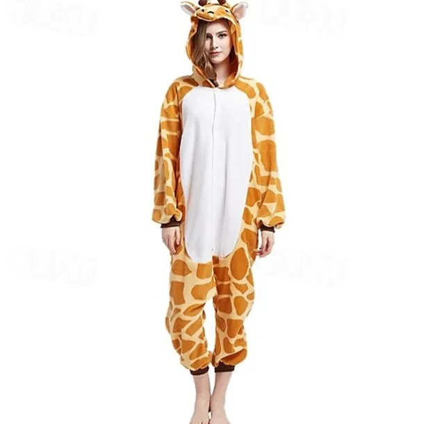 Adults' Patchwork Nightwear Camouflage Onesie Costume Carnival Costume Giraffe Onesie Pajamas Kigurumi Pajamas Pajamas For Men and Women Christmas Carnival New Year Cartoon