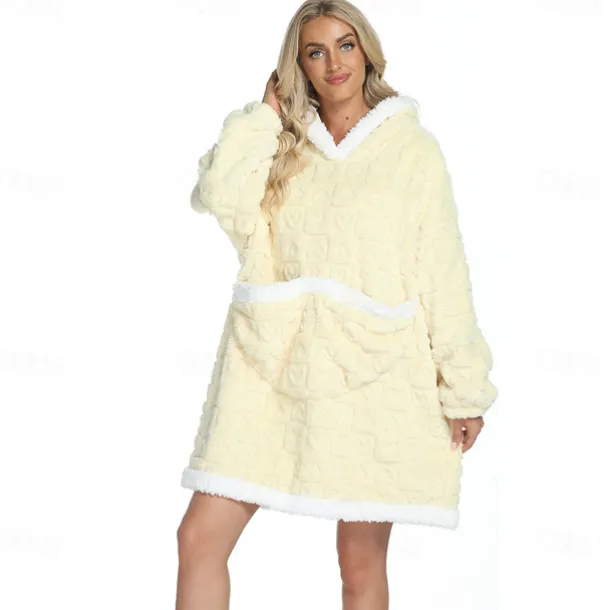 Adults' Solid Color Onesie Pajamas Oversized Hoodie Blanket Wearable Blanket With Pocket Onesie Pajamas Kigurumi Pajamas Cute For Men and Women Carnival Masquerade Cartoon