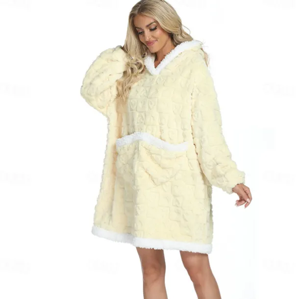 Adults' Solid Color Onesie Pajamas Oversized Hoodie Blanket Wearable Blanket With Pocket Onesie Pajamas Kigurumi Pajamas Cute For Men and Women Carnival Masquerade Cartoon