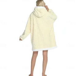 Adults' Solid Color Onesie Pajamas Oversized Hoodie Blanket Wearable Blanket With Pocket Onesie Pajamas Kigurumi Pajamas Cute For Men and Women Carnival Masquerade Cartoon