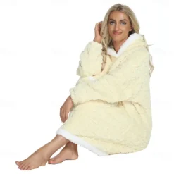 Adults' Solid Color Onesie Pajamas Oversized Hoodie Blanket Wearable Blanket With Pocket Onesie Pajamas Kigurumi Pajamas Cute For Men and Women Carnival Masquerade Cartoon