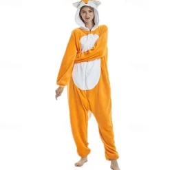Adults' Solid Colored Kigurumi Pajamas Fox Onesie Pajamas Kigurumi Pajamas Funny Costume For Men and Women Christmas Halloween Carnival Cartoon