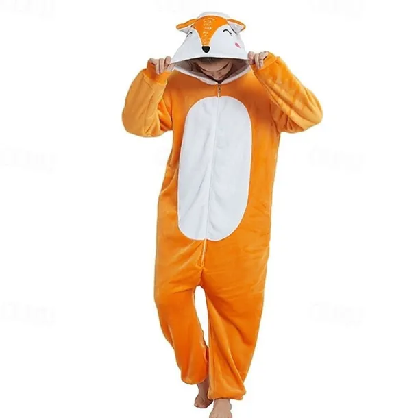 Adults' Solid Colored Kigurumi Pajamas Fox Onesie Pajamas Kigurumi Pajamas Funny Costume For Men and Women Christmas Halloween Carnival Cartoon