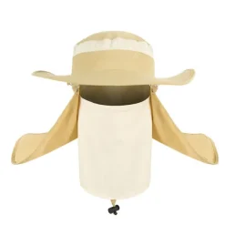 Adults' Wide Brim Sun Hat Bucket Hat with Neck Face Flap Cover UV Protection Anti-Mosquito Hat for Fishing Hiking Outdoor