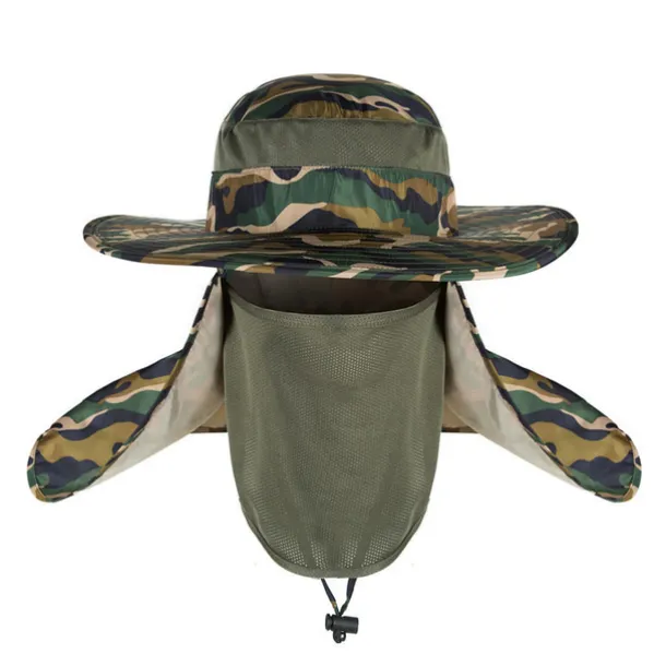 Adults' Wide Brim Sun Hat Bucket Hat with Neck Face Flap Cover UV Protection Anti-Mosquito Hat for Fishing Hiking Outdoor