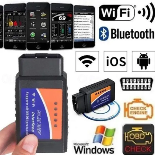 Advanced WIFI Bluetooth OBDII OBD2 ELM327 Car Diagnostic Scanner Code Reader for IOS&Android