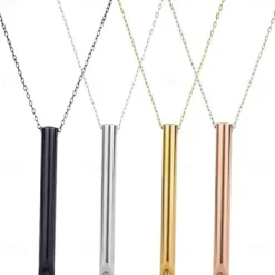 Aerosolry Breathlace,Stainless Steel Pendant Necklace Whistle for Meditation, Mindfulness, Breathing Techniques, Stress Relief, and Anxiety Reduction during Yoga