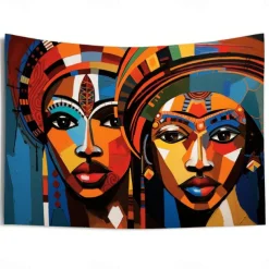 African Folk Art Hanging Tapestry Wall Art Large Tapestry Mural Decor Photograph Backdrop Blanket Curtain Home Bedroom Living Room Decoration