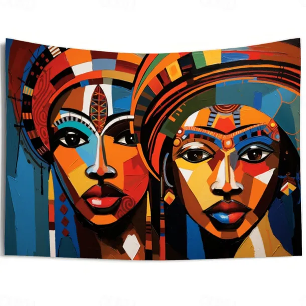 African Folk Art Hanging Tapestry Wall Art Large Tapestry Mural Decor Photograph Backdrop Blanket Curtain Home Bedroom Living Room Decoration