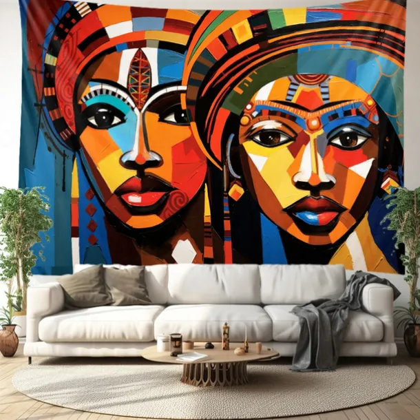 African Folk Art Hanging Tapestry Wall Art Large Tapestry Mural Decor Photograph Backdrop Blanket Curtain Home Bedroom Living Room Decoration