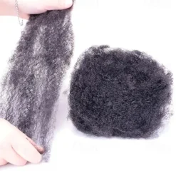 Afro Kinkys Bulk Human Hair Afro Kinkys Bulk 100% Human Hair for Micro Loc Mini Twists,30 Gram Each Package Human Hair Afro Kinky Bulk Can be Dyed and Bleached