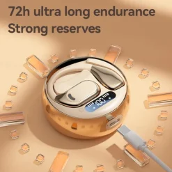 AI Translation Headset Wireless Earbuds Supports 144 Languages Coconut Ball Design USB Type-C Charging Rechargeable Li-Polymer Battery for Language Learning and Everyday Use